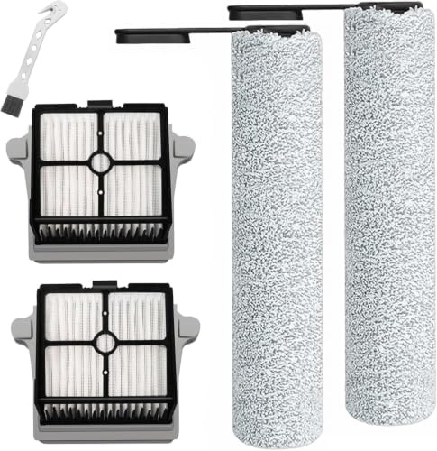 DianSung Roller Brush + Filter Replacement Parts For Tineco Floor One S7 PRO / S6 Wet And Dry Vacuum Cleaner, Accessory Set 2 Brush Roll + 2 Filters + 1 Cleaning Brush(Version 1)