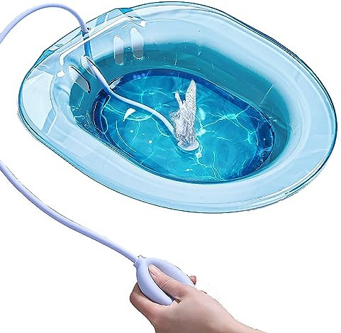 Sitzbad für Toilettensitz, Sitzbad für die Pflege von Toilettenhämorrhoiden nach der Geburt, zum Einweichen des Perineums konzipiert, passend für die meisten Toilettenformen,Grau1,35,5 x 39 cm (B