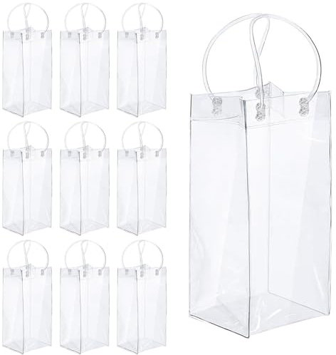 10 refrigeratori trasparenti per bottiglie, in PVC, per champagne, per vino, bevande, feste, attività all'aperto, campeggio, taverne