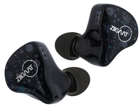 Linsoul ZiiGaat Cincotres 2DD+3BA Écouteurs intra-auriculaires HiFi IEM avec réglage de studio, écouteurs de jeu filaires, câble détachable à 2 broches pour musicien audiophile (noir, 3,5 mm)