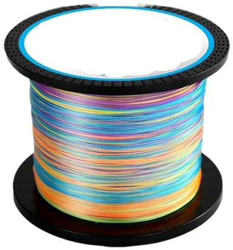 Angelschnur 8 Stränge 4 Geflochtene 1000M 3000M Angelschnur Multifilament PE-Schnur for Karpfenangeln im Salzwasser Fischdraht (Color : 8X-Multicolor, Size : 3000M-1.5-30LB)