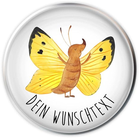 Mr. & Mrs. Panda Waschbeckenstöpsel selbst gestalten Schmetterling Zitronenfalter - Personalisierte Geschenke, Badstöpsel, Abflussstopfen personalisiert, individuell gestaltbar, Waschbecken Stöpsel
