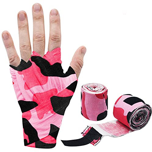 Boxbandage, Boxhandbandagen, Boxhandbandagen, Innenhandschuhe for Boxbandagen mit extra breitem Verschluss, Faust- und Handgelenkschutz for Männer und Frauen(Color:Pink)