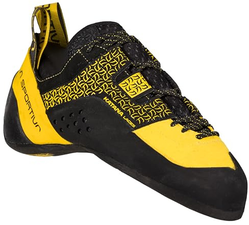 La Sportiva Mens Katana Lace Rock Climbing Shoe, Yellow/Black, 8.5