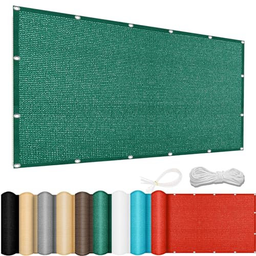 Voile D’Ombrage Rectangulaire 35 x 850 cm, 98% UV Résistant et Respirant Le Vent, Voiles D'Ombre Toile D Ombrage, Filet Dombrage Rectangle, pour Terrasse, Balcon, Vert Foncé