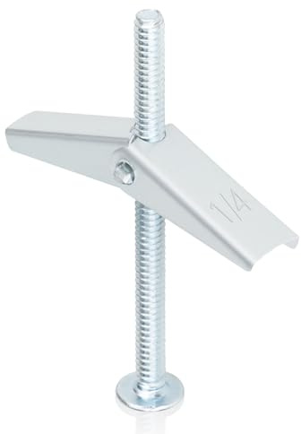 14Pcs Hollow Wall Anchors 1/4” Heavy Duty Butterfly Anchors for Drywall, Toggle Bolts and Wing Nut Kit, Metal Drywall Anchors and Screws Assortment Set