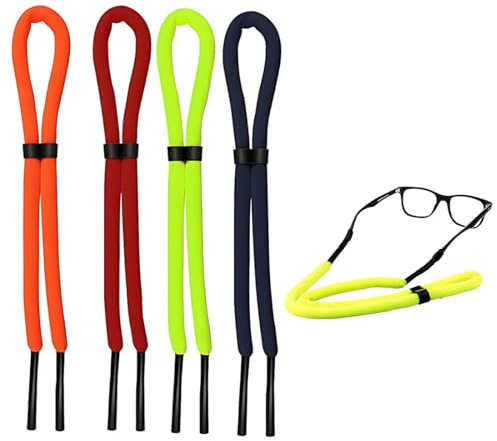 4 Stück 34cm Brillenband Schwimmfähig,Brillen Band Sonnen Brillenhalter Anti-Verlust Brillenbänder für Wassersport Bootfahren Kajakfahren Surfen Herren Damen brillenband schwimmfähig