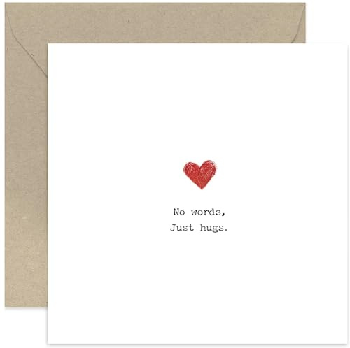 Trauerkarten – No Words Just hugs Thinking of You für Frauen und Männer – Trauergeschenk für den Verlust von Vater, Mutter, Schwester, Bruder, Ehemann, Ehefrau, Gedenkgeschenk – Innenseite blanko