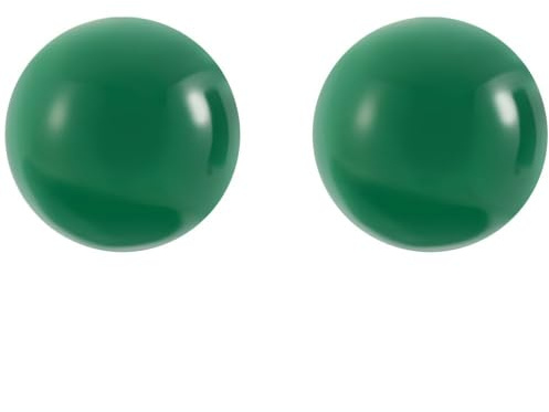 NicoWerk Ohrringe Silber 925 Stecker - Ohrstecker Silber 925, Silber Ohrringe Damen aus rundem grünem Achat mit Stein Ausgefallen Natur SOS601