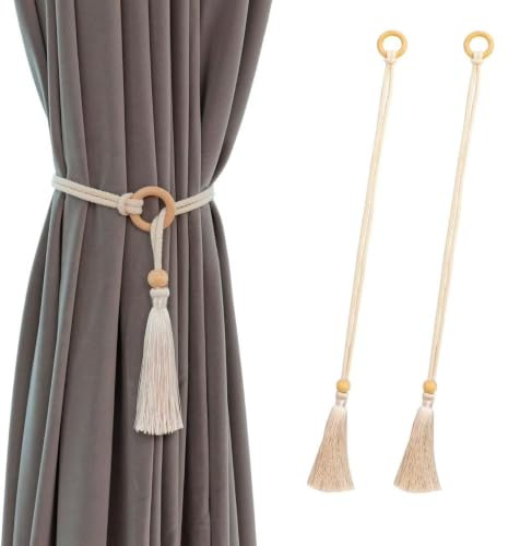 2 Stück Verstellbar Boho Raffhalter Vorhangbinder Raffhalter mit Quasten | Gardinenhalter, Verstellbar, Boho, Für Zuhause Schlafzimmer Büro