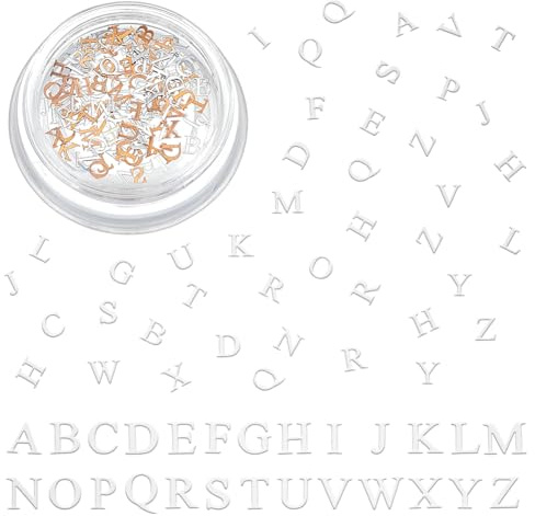 OLYCRAFT 170pz Ciondoli per Riempimento Alfabeto 26 Stili Riempitivi In Resina con Lettere Argento Accessori per Riempimento Resina Lettere per Fai da te Artigianato Decorazione delle unghie Manicure