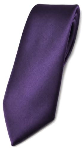 TigerTie schmale Satin-Krawatte unicolor, 150x6 cm, für Business, Hochzeit und Feier