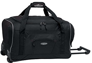 Travelers Club Adventure Travel Rolling Duffel Bag, Black, 22-Inch