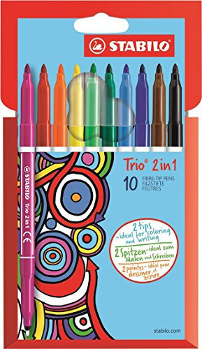 STABILO - Filzstift und Fineliner in einem - Trio 2 in 1-10er Pack - Version 2