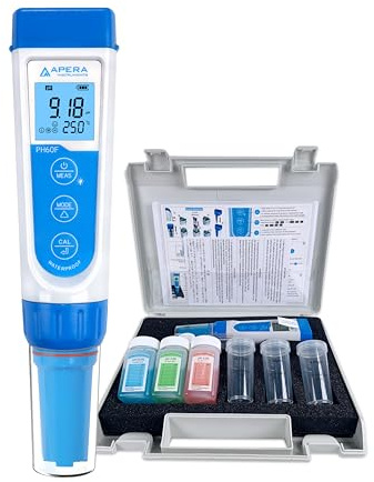 Apera Instruments, LLC AI312 Pocket Tester with Replaceable, PH60F, Premium, For Skin, Fabrics, Paper's pH Testing, 0.01 Accuracy, -2.00-16.00 Range, Flat Sensor