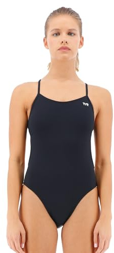 TYR Women's Durafast One Solids Swimsuit, Black, Size 34
