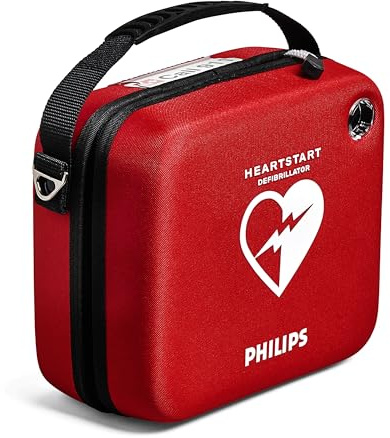 Philips HeartStart Standard Carrying Case for Portable Defibrillator | Space for AED, Spare Battery, Smart Pads and Scissors | Red Cordura Fabric | 1.2 lb, M5075A (AED Sold Separately)