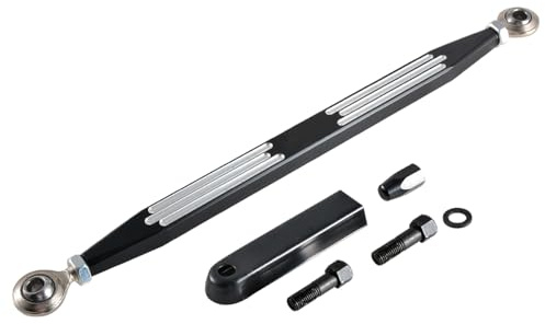 TUINCYN Levier de liaison avec bande de crâne pour Harley Davidson Electra Softail Road King (1980-2021) Levier de vitesse de moto noir