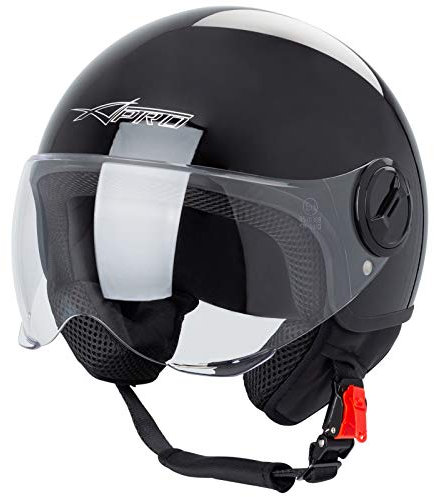 Motorradhelm Motorrad Roller Jet Helm Demi Avio Viser Homologiert SonicMoto Schwarz M