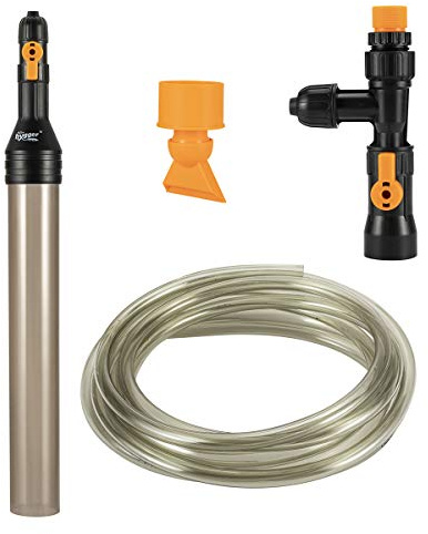 hygger Bucket-Free Aquarium Water Change Kit Fish Tank Siphon Gravel Vacuum Cleaner with Long Hose Water Changer Maintenance Tool 25-FEET Plastic Fitting