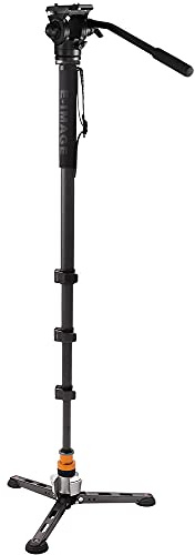 Monopied MFC700+610FH en fibre de carbone à 3 étapes avec tête fluide