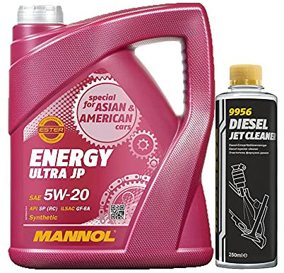 MANNOL 5l, 7906 Energy Ultra JP 5W-20 + Diesel Jet Cleaner Düsenreiniger - Kraftstoff Additiv 250 ml