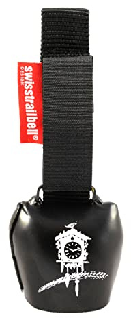 swisstrailbell® BlackForest Edition Deep Black: Be Free, schwarzes Band, Fahrradklingel