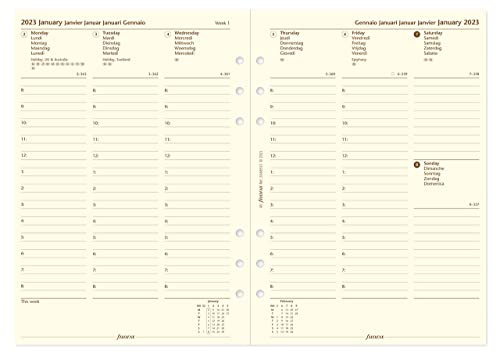 Filofax A5 1 Woche auf 2 Seiten cotton cream (mehrsprachig)2023, 23-68513