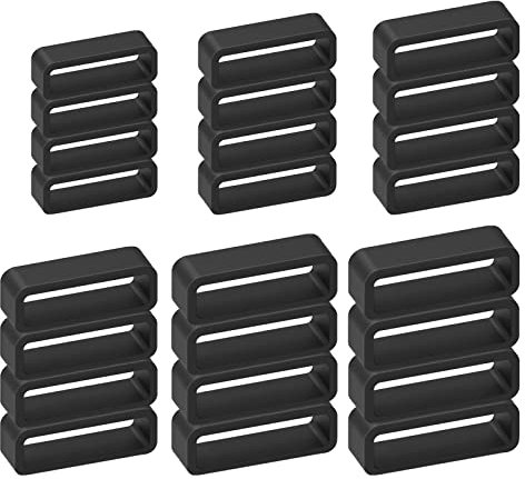 cobee 24 correas de silicona para reloj correa de reloj soporte de goma de repuesto anillos de cierre de bucle compatibles con reloj universal (16 mm, 18 mm, 20 mm, 22 mm, 24 mm, 26 mm, estiloA)