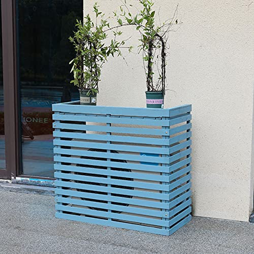 FVTVHEV Klimaanlagen Abdeckung Blumenständer Zaun für Outdoor Holz Draußen Gitter Klimaanlagen Zaun, Dekorativer Sichtschutz-Kondensator, Garten-Balkon-Lamellen-Pflanzenregal 106x45x96cm B