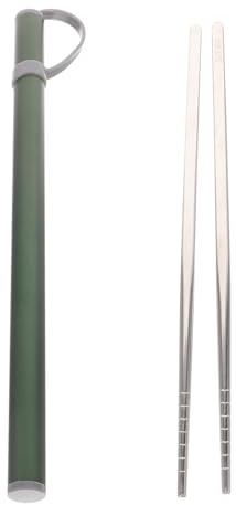INOOMP Stainless Steel Travel Chopsticks with Case 9.65In Portable Reusable Outdoor Utensils for Camping Asian Cuisine