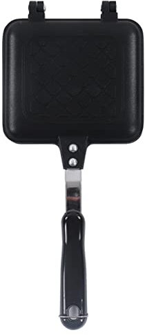 Lwuey Padella a Doppia Faccia - Tostapane Piastra Toaster Sandwich Macchina Per Panini con Manico Resistente al Calore e Rivestimento Antiaderente Alluminiofacile da Capovolgere per Colazione,35*15cm