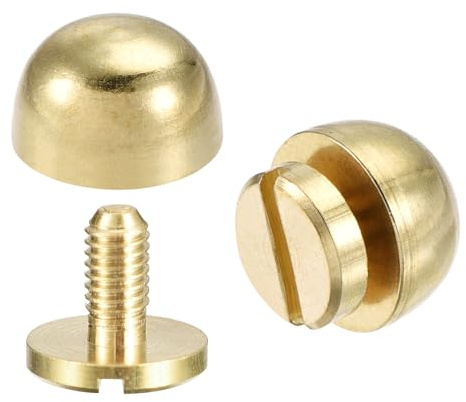 QUARKZMAN 8 Ensembles 10x6mm Goujons Ronds Rivet Sac à Main Pieds Pointe | en Laiton Cuir Artisanat Vis Arrière Rivets Bricolage