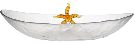 Pavilion Gift Company - Starfish 12 x 5.75 Serving Dish Tray Platter Coastal Nautical Seaside Ocean Beach Boat