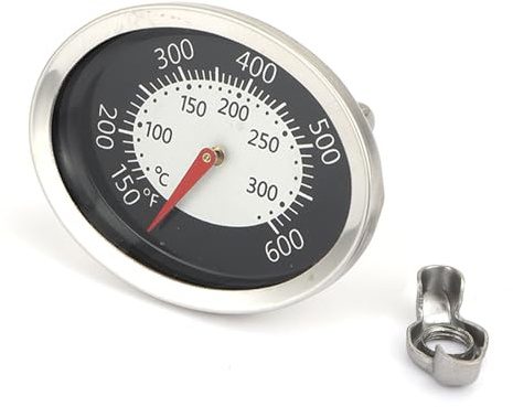 GLOWYE 66070 Oval Thermometer for Weber Q1200 Q120 Q2200 Q220 Series Grill, 2-1/8 Dia Accurate Temperature Gauge Replacement for BBQ Charcoal Smoker Grills