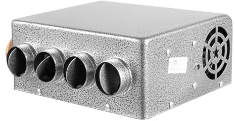 Universal Auxiliary Heater, 12V Universal Under Dash Heater Defroster with Speed Switch, 11 * 9 * 3.93in Dual blower Iron Compact Heater 4 Vents for Car Truck Minivans Excavators Harvesters