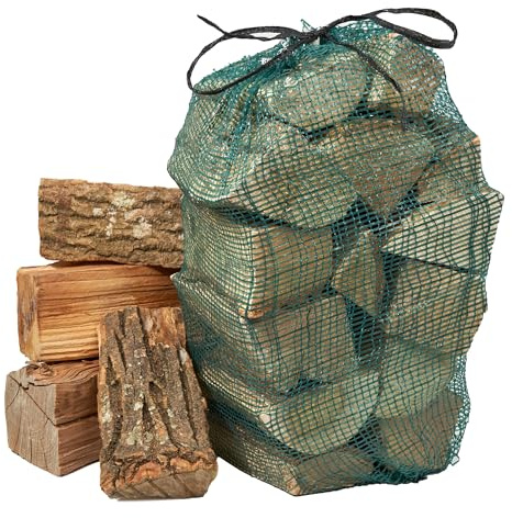 Kiln Dried Premium ASH Hardwood Logs. 25KG Approx (2x 40L Nets). For Log Burners, Stoves, Open Fires and Fire Pits. Hot Long Burning, Easy Lighting. Cut and Dried in Wales from our own Woodland
