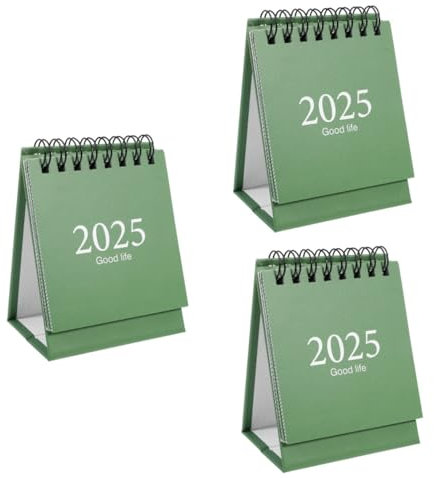VILLCASE Tischkalender Klein 3 Stück 2025 Tischkalender Tisch Flip Monatskalender Mini 2024–2025 Stehend Flip Monats up 2025 Plankalender Papier
