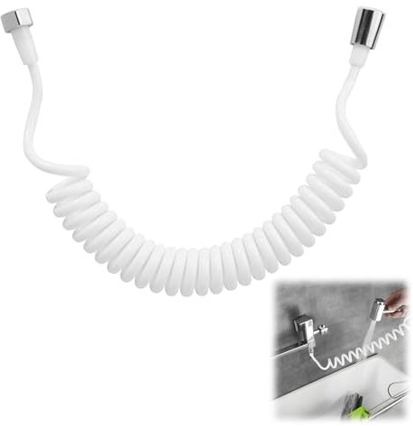 EuAcesry Flessibile Doccia Telescopico a Spirale PVC a Molla, Tubo Doccia Flessibile 3 Metri, Ideale Accessori per Lavandini e Box Doccino per WC Sprayer