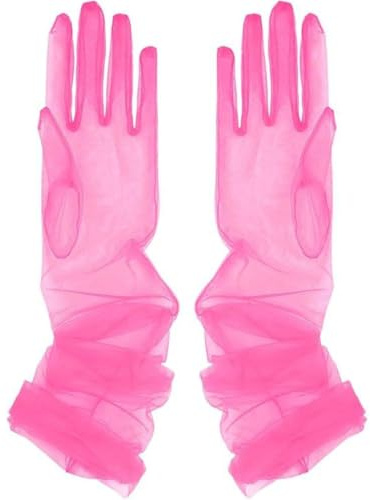 Whakano Lange Tüll Handschuhe Damen,Elegant Opernhandschuhe Abendhandschuhe Tanzhandschuhe Transparent Ellenbogenlange für Hochzeit,Karneval,Mottoparty,Tea Party,Tanz,Abschlussball