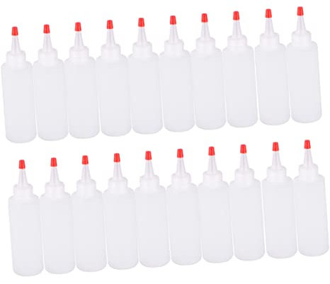 Beavorty Bouteille à Condiments Compressible 20 Pièces 120 Ml Rouge Avec Bouchon Distribution Contrôlée Barbecue Camping