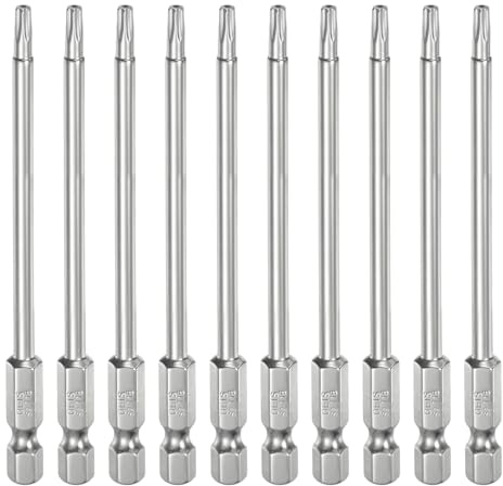 QUARKZMAN 10Pz T15 Punte Cacciaviti Torx Sicurezza 4 L Set Precisione | Gambo Esagonale 1/4, Acciaio S2, Magnetiche, Antimanomissione, Testa Torx e Foro, per Punte Trapano Rimuovere Viti Fissaggio
