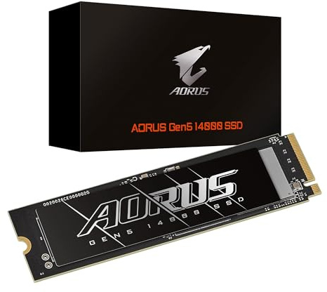 GIGABYTE AORUS Gen5 14000 SSD 2TB PCIe 5.0 NVMe M.2 Internal Solid State Hard Drive with Read Speed Up to 14500MB/s, Write Speed Up to 12700MB/s, AG514K2TB