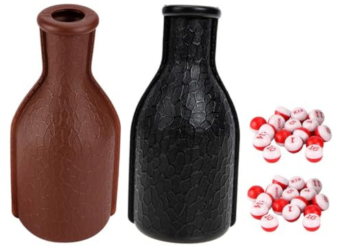 BESPORTBLE 2 Satz Billard Shaker Flasche mit Kunststoff Würfeln Tragbares Party Zubehör für Billardspiele Snooker und Freizeitaktivitäten