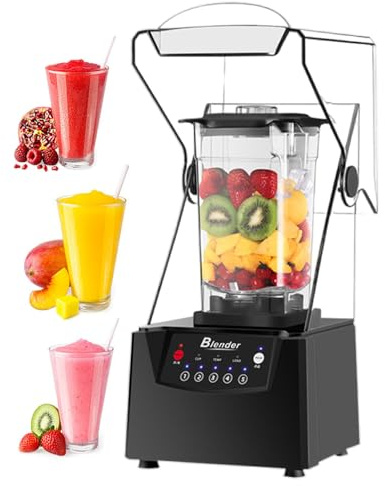 Blender Professionnel Compact,Portable Pour Smoothies,Milk-Shakes,Préparation Culinaire Et Glace Pilée,Base De 2200 W,Capacité De 1,8 L,5 Programmes Préréglés,Avec Capot Insonorisé
