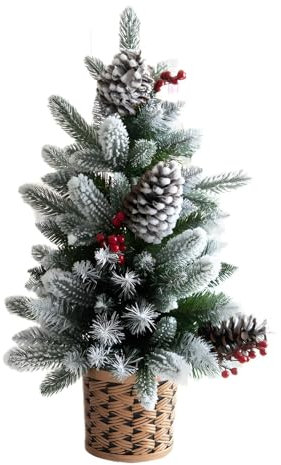 Festives Albero di Natale in miniatura con pigna Decorazione di Natale Per Tavolino Scrivania davanzale Accessorio Vacanza Albero di Natale Artificiale