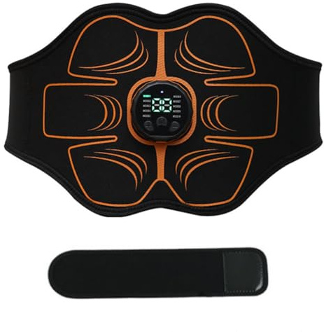 Asyduey Estimulador Muscular ABS con Vibración, Entrenador Abdominal EMS, Equipo de Electroestimulación para Gimnasio en Casa, Masajeador de Fitness con USB