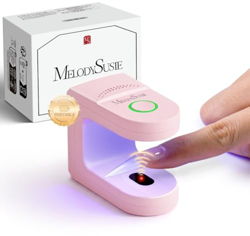 MelodySusie Mini Lampe UV LED Ongles, P-ART04G pour Vernis Semi Permanent | Rechargeable, Portable Sans Fil, Capteur Automatique, Minuterie 30s/60s, Compact et Léger, Flash Cure pour Voyage et Retouche