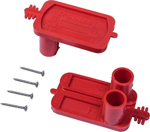 Connex Maurerschnurspanner - 1 Paar - Aus bruchfestem Kunststoff - Mit Schnellspannverschluss - Zum Spannen von Richtschnüren - Inkl. Schrauben / Schnurspanner-Klötze / Mauererecken / COXT781581