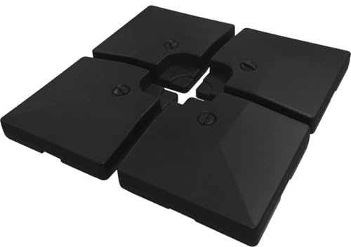 Habitat et Jardin 4 Platten zur Beschwerung für großen Ampelschirm - 4 x 3-104 kg - Schwarz